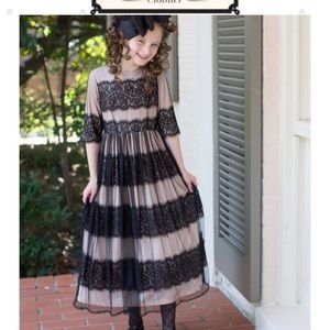 Dainty jewels pink and black lace dress!